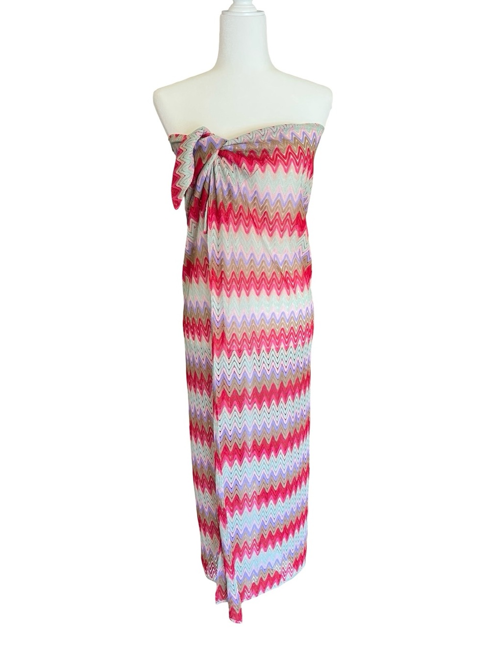 SHOW ME YOUR MUMU $74 Long Leyla Chevron Striped  Sarong Sz S Made in USA Beach
